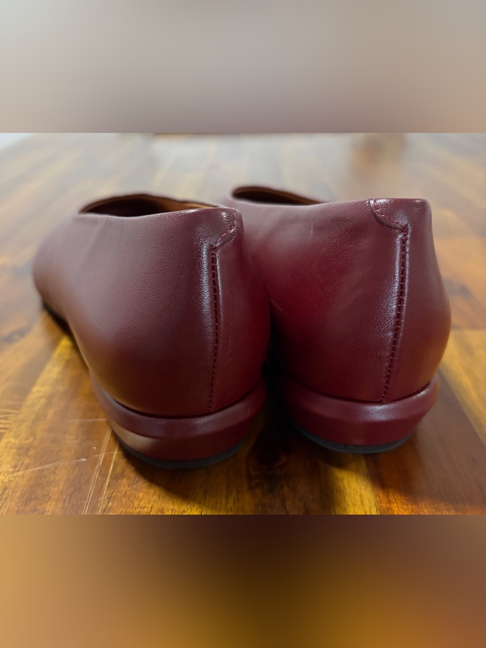 NWT. Burgundy genuine Leather Ballet stylish Flats . Relaxed feet. - Picture 5 of 6